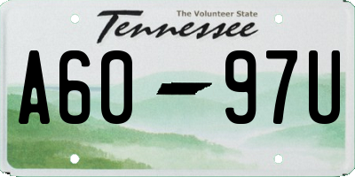 TN license plate A6097U