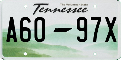 TN license plate A6097X