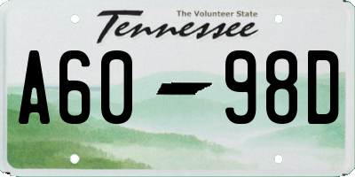 TN license plate A6098D