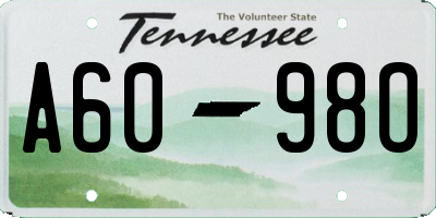 TN license plate A6098O
