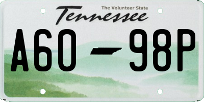 TN license plate A6098P