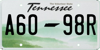 TN license plate A6098R