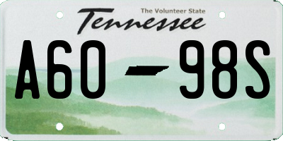 TN license plate A6098S