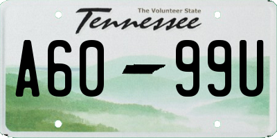 TN license plate A6099U
