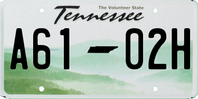 TN license plate A6102H