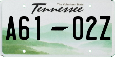 TN license plate A6102Z