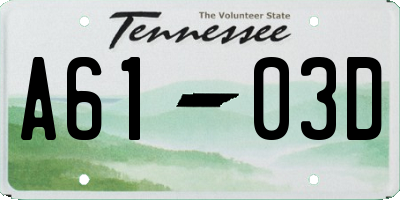 TN license plate A6103D