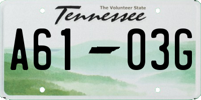 TN license plate A6103G