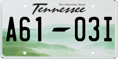TN license plate A6103I