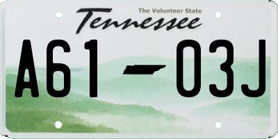 TN license plate A6103J