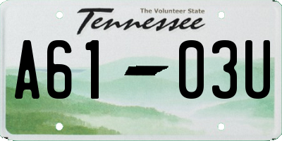 TN license plate A6103U
