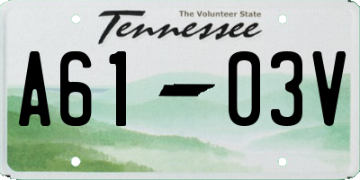 TN license plate A6103V