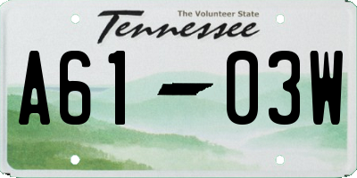 TN license plate A6103W
