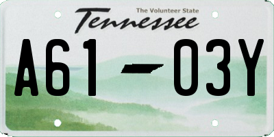 TN license plate A6103Y