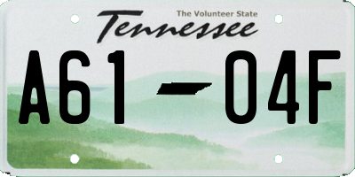 TN license plate A6104F