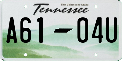 TN license plate A6104U