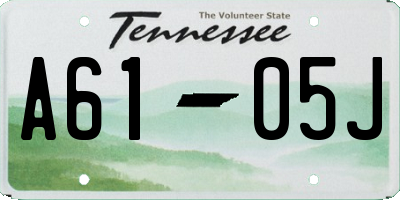 TN license plate A6105J