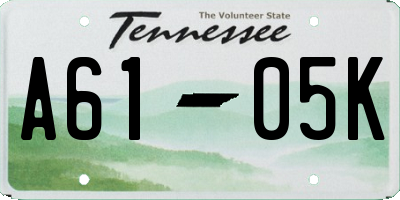 TN license plate A6105K