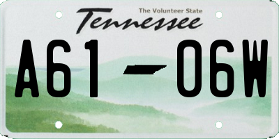 TN license plate A6106W