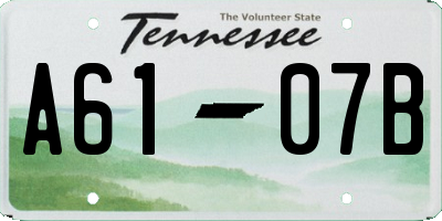 TN license plate A6107B
