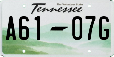 TN license plate A6107G
