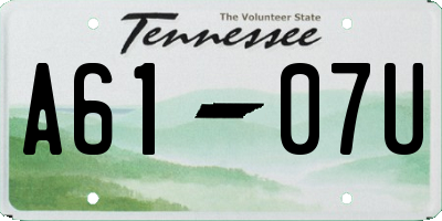 TN license plate A6107U