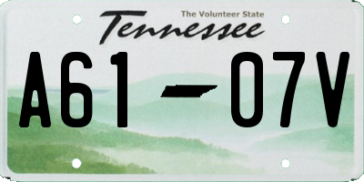TN license plate A6107V