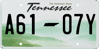 TN license plate A6107Y