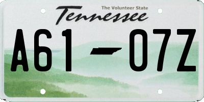 TN license plate A6107Z