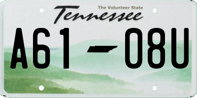 TN license plate A6108U