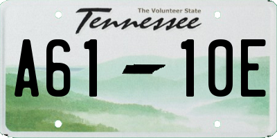TN license plate A6110E