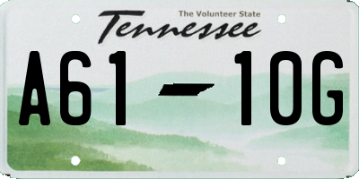 TN license plate A6110G