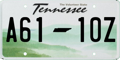TN license plate A6110Z