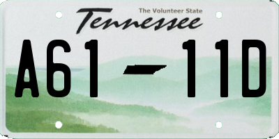 TN license plate A6111D