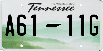 TN license plate A6111G