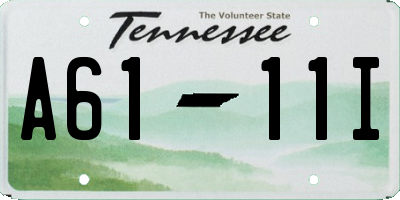 TN license plate A6111I