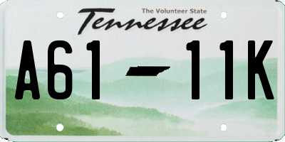 TN license plate A6111K