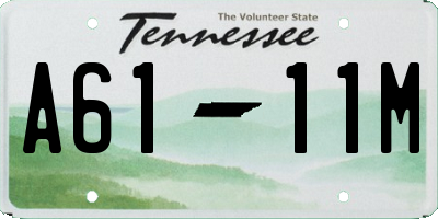 TN license plate A6111M