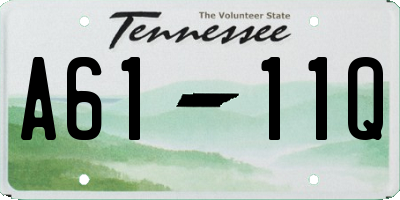 TN license plate A6111Q