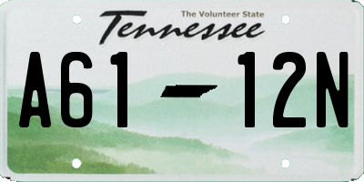 TN license plate A6112N