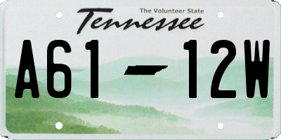 TN license plate A6112W