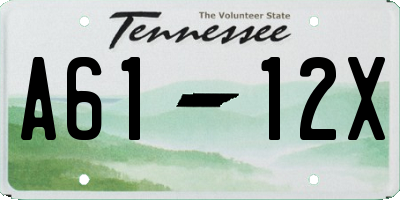 TN license plate A6112X