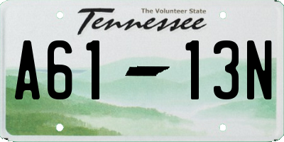 TN license plate A6113N