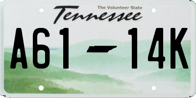 TN license plate A6114K