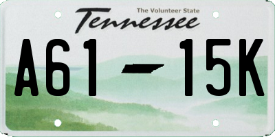 TN license plate A6115K