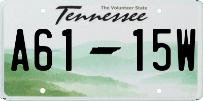TN license plate A6115W