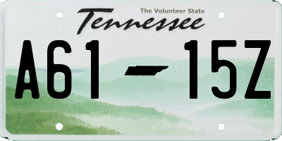 TN license plate A6115Z