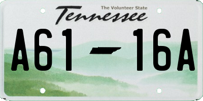 TN license plate A6116A