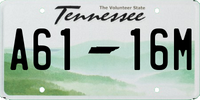 TN license plate A6116M