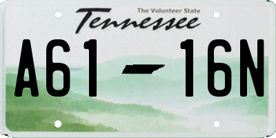 TN license plate A6116N